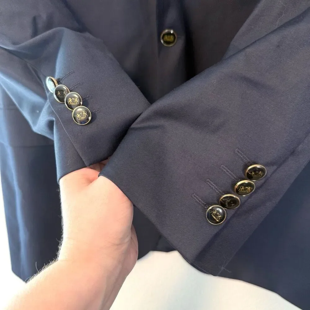 Mantoni Navy 100% Virgin Wool‎ Sport Coat Blazer Size 44L
